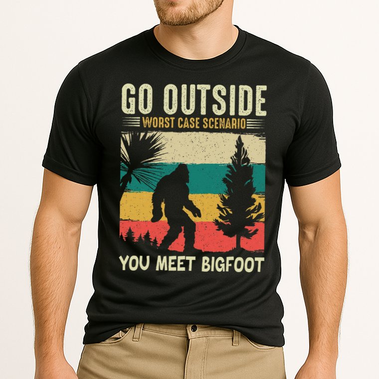 Sasquatch Vintage Sunset Bigfoot Retro Distressed 60s Gift Cooling Performance Crew T-Shirt