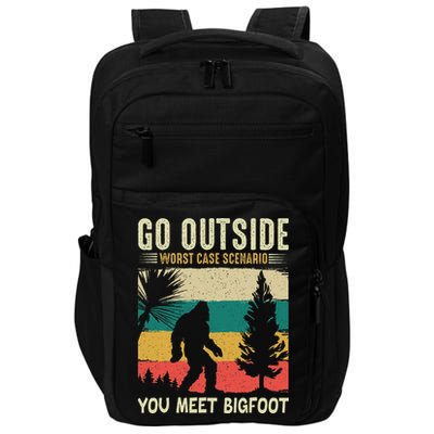 Sasquatch Vintage Sunset Bigfoot Retro Distressed 60s Gift Impact Tech Backpack