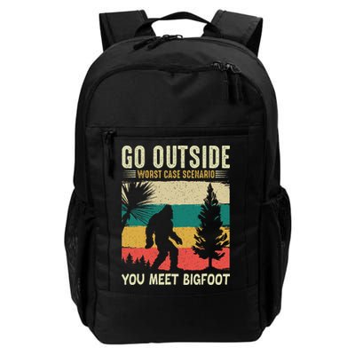 Sasquatch Vintage Sunset Bigfoot Retro Distressed 60s Gift Backpack