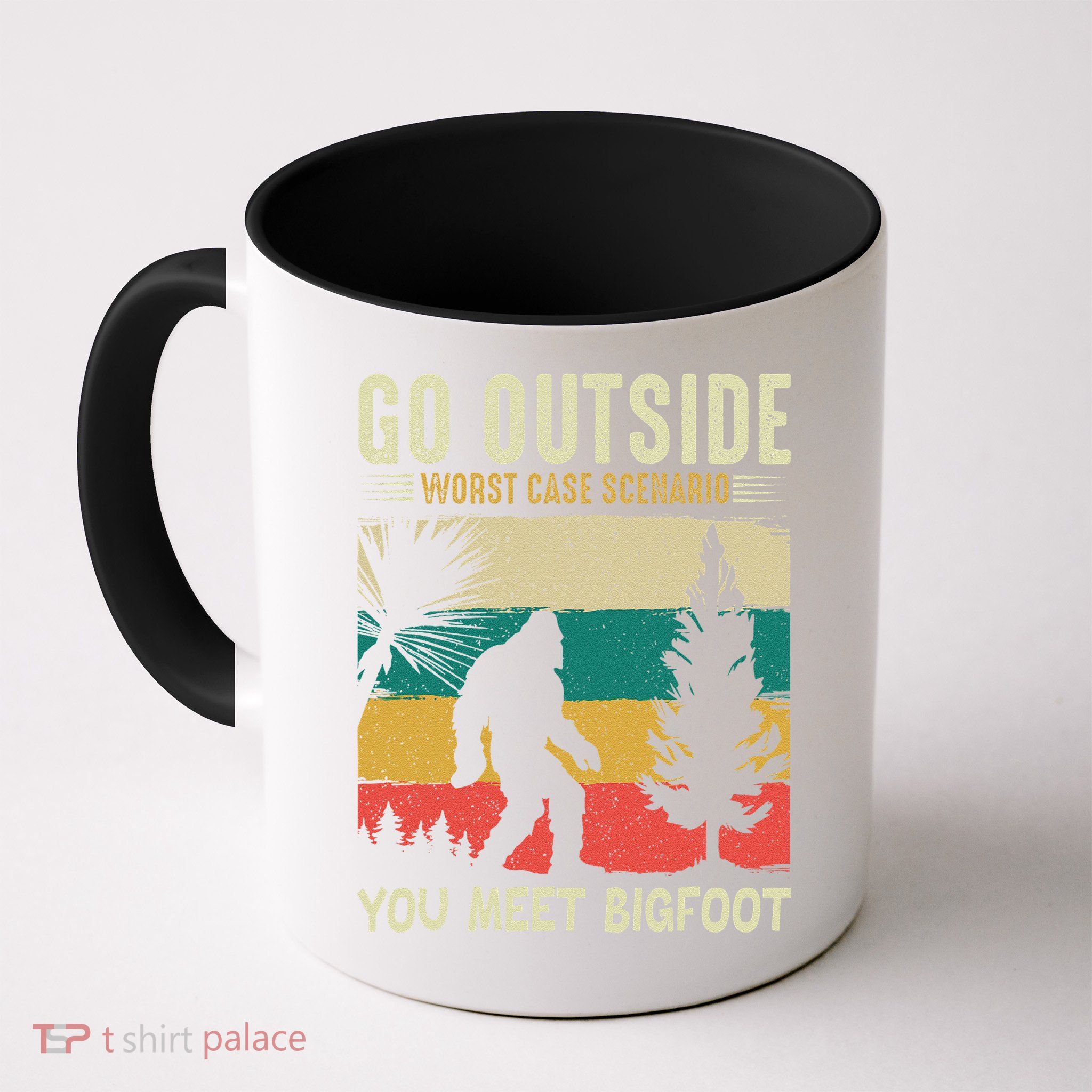 Sasquatch Vintage Sunset Bigfoot Retro Distressed 60s Gift Mug