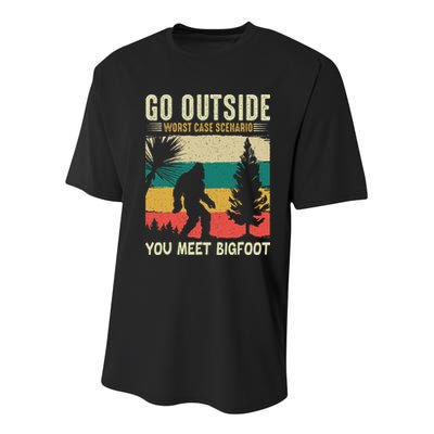 Sasquatch Vintage Sunset Bigfoot Retro Distressed 60s Gift Youth Performance Sprint T-Shirt