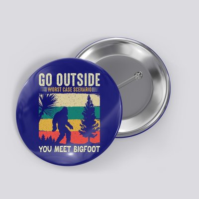 Sasquatch Vintage Sunset Bigfoot Retro Distressed 60s Gift Button