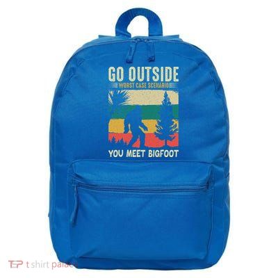 Sasquatch Vintage Sunset Bigfoot Retro Distressed 60s Gift 16 in Basic Backpack