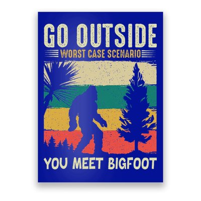 Sasquatch Vintage Sunset Bigfoot Retro Distressed 60s Gift Poster