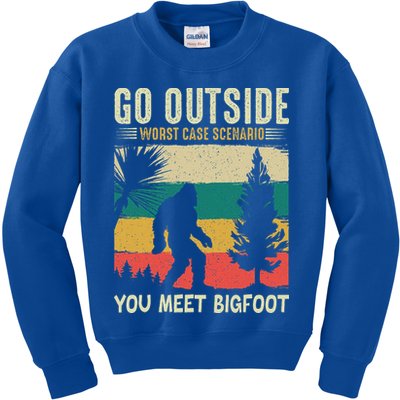 Sasquatch Vintage Sunset Bigfoot Retro Distressed 60s Gift Kids Sweatshirt
