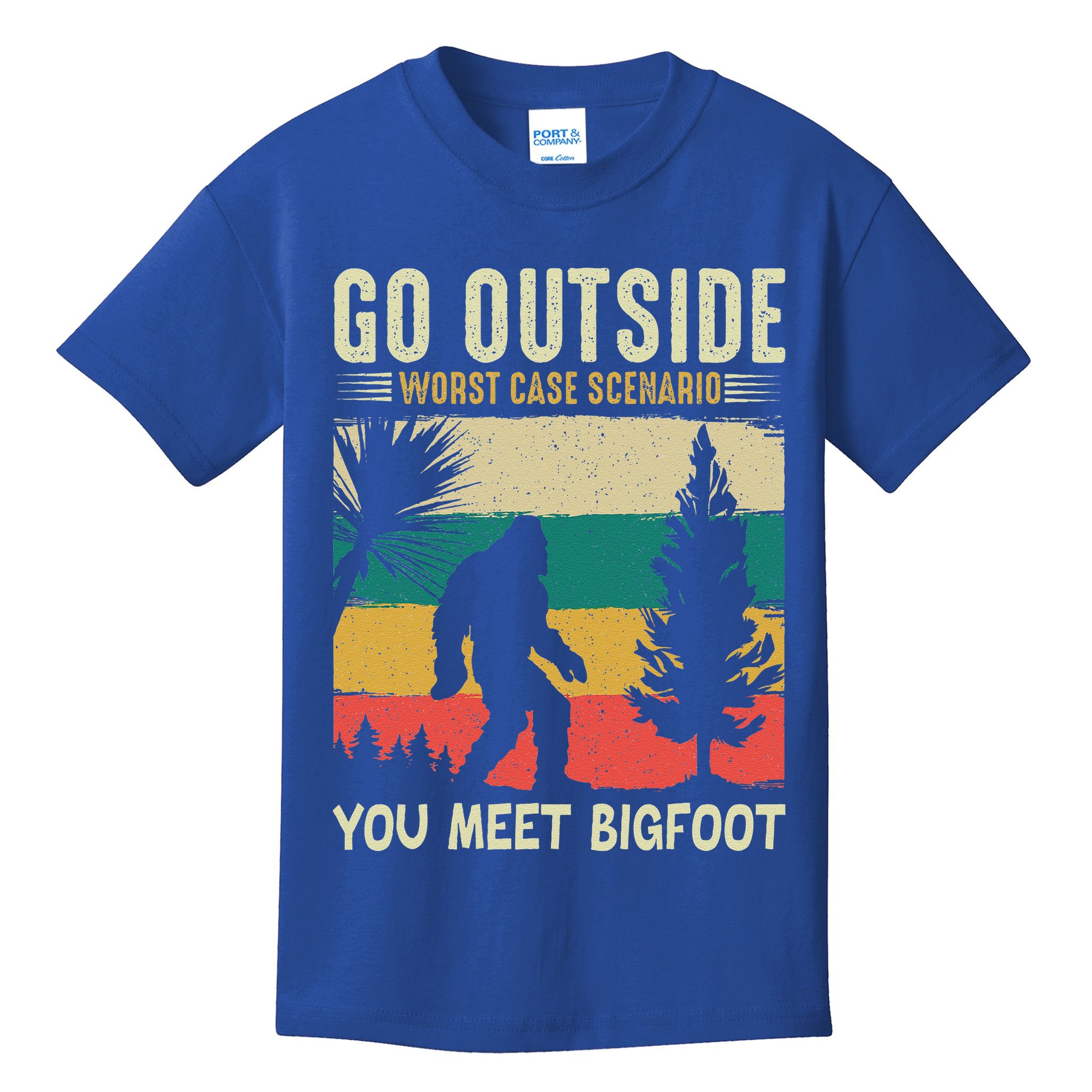Sasquatch Vintage Sunset Bigfoot Retro Distressed 60s Gift Kids T-Shirt