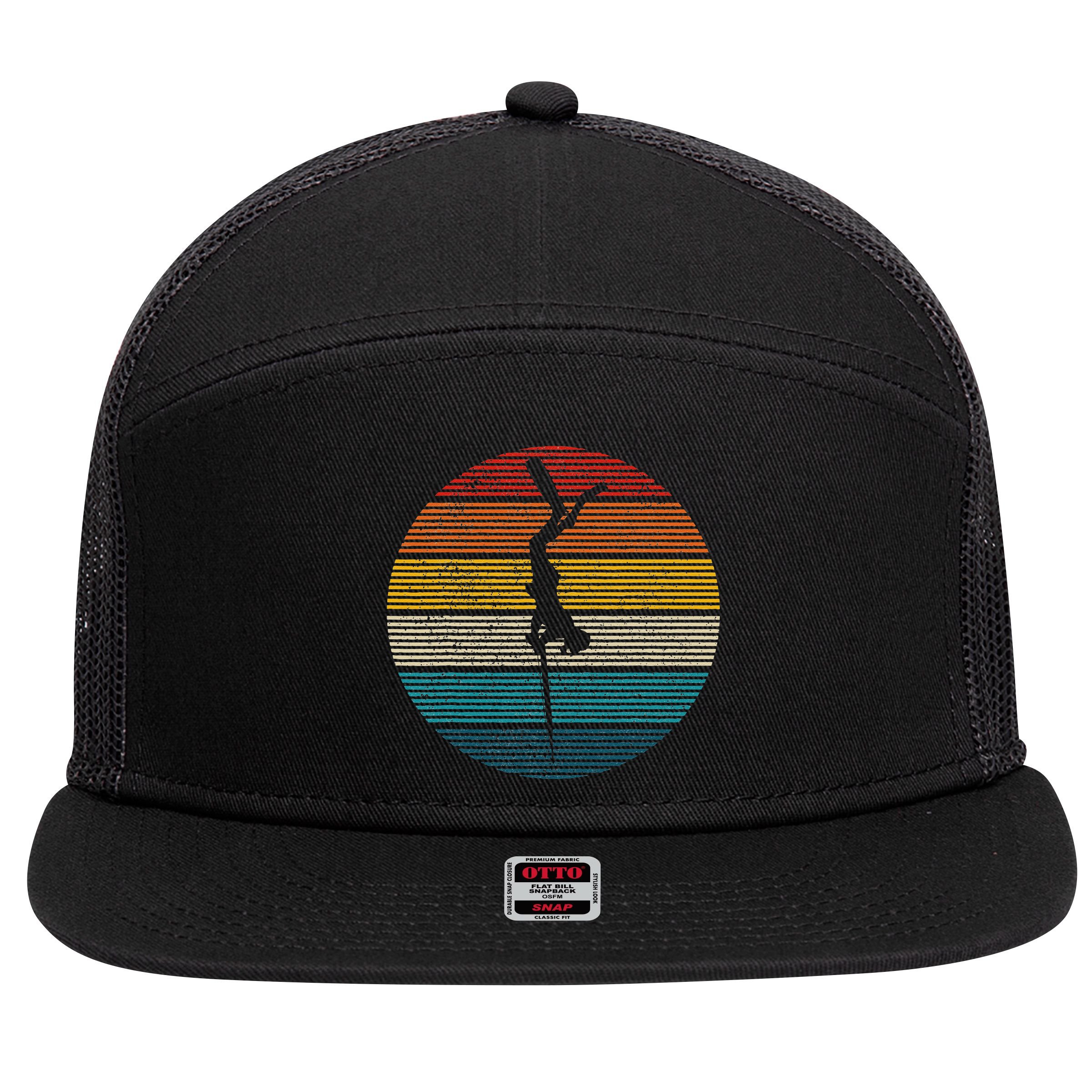 Spearfishing Vintage Spear Fishing Fisherman Gift 7 Panel Mesh Trucker Snapback Hat