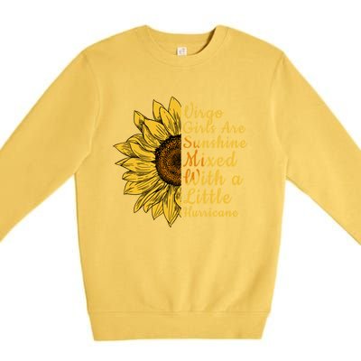 Sunflower Virgo September August Birthday Queen Gift Premium Crewneck Sweatshirt