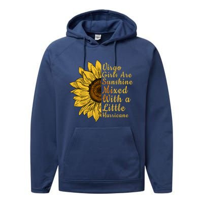 Sunflower Virgo September August Birthday Queen Gift Performance Fleece Hoodie