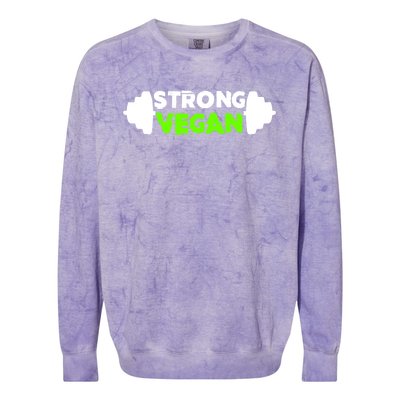 Strong Vegan Strong Gym Deadlift Strength Sports Gift Colorblast Crewneck Sweatshirt