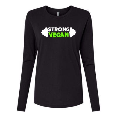 Strong Vegan Strong Gym Deadlift Strength Sports Gift Womens Cotton Relaxed Long Sleeve T-Shirt