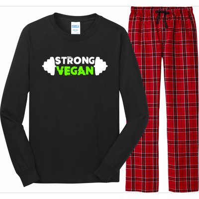 Strong Vegan Strong Gym Deadlift Strength Sports Gift Long Sleeve Pajama Set