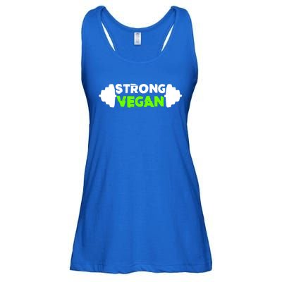 Strong Vegan Strong Gym Deadlift Strength Sports Gift Ladies Essential Flowy Tank