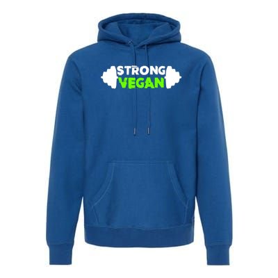 Strong Vegan Strong Gym Deadlift Strength Sports Gift Premium Hoodie