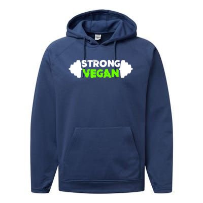 Strong Vegan Strong Gym Deadlift Strength Sports Gift Performance Fleece Hoodie