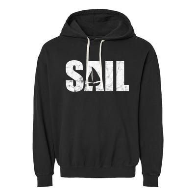 Sail Vintage Sailing Boat Garment-Dyed Fleece Hoodie