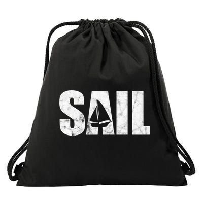Sail Vintage Sailing Boat Drawstring Bag