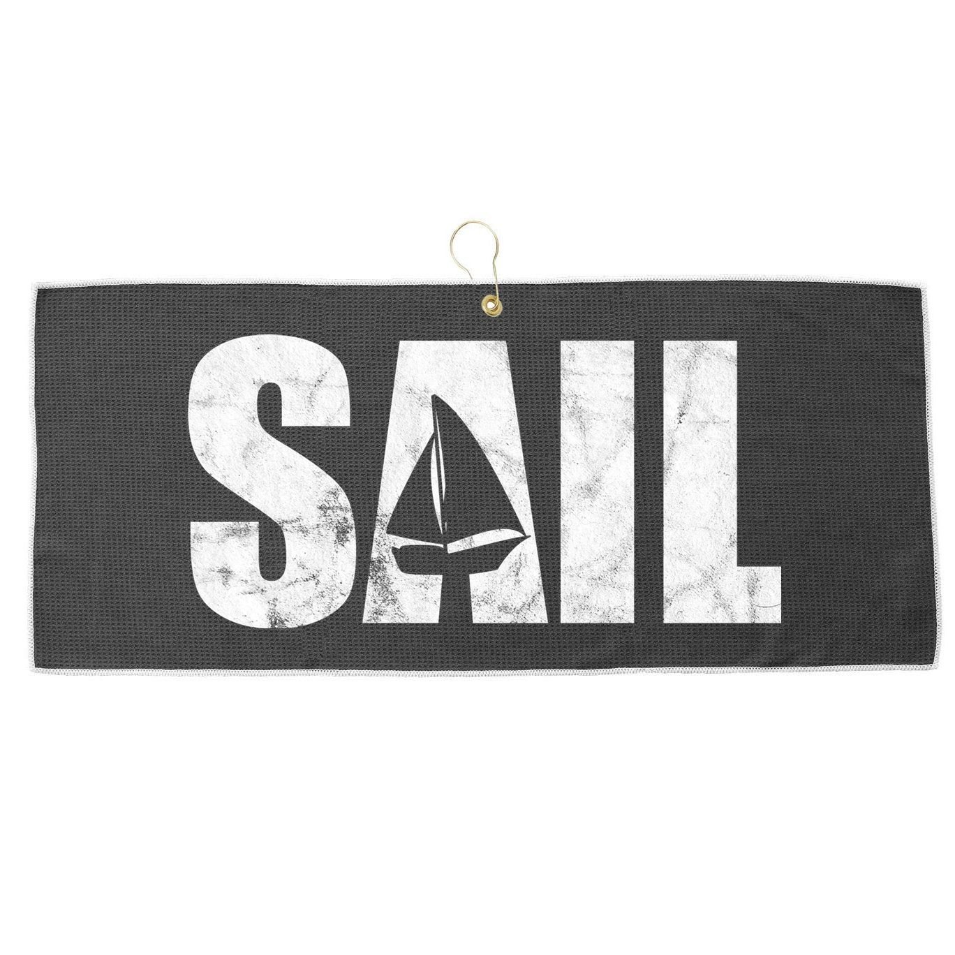 Sail Vintage Sailing Boat Large Microfiber Waffle Golf Towel