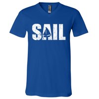 Sail Vintage Sailing Boat V-Neck T-Shirt