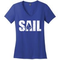 Sail Vintage Sailing Boat Women's V-Neck T-Shirt