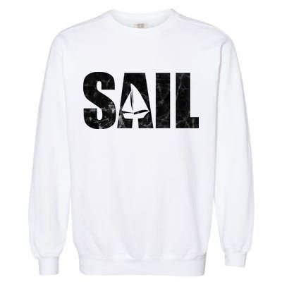 Sail Vintage Sailing Boat Garment-Dyed Sweatshirt