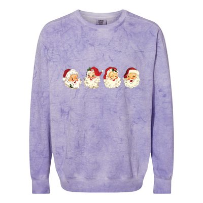 Santa Vintage Santa Long Sleeve Colorblast Crewneck Sweatshirt