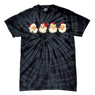 Santa Vintage Santa Long Sleeve Tie-Dye T-Shirt