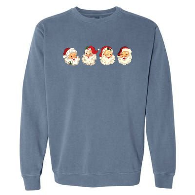 Santa Vintage Santa Long Sleeve Garment-Dyed Sweatshirt