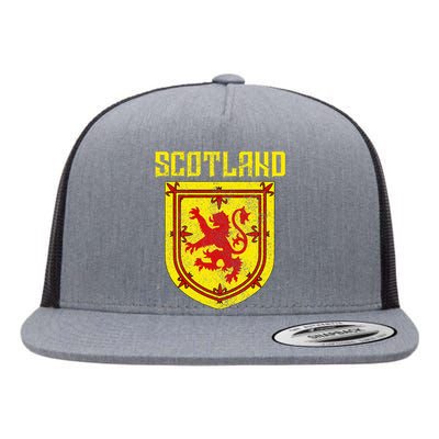 Scotland Vintage Scottish Flag Lion Scottish Pride Flat Bill Trucker Hat