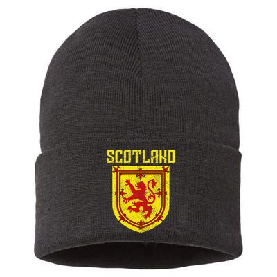 Scotland Vintage Scottish Flag Lion Scottish Pride Sustainable Knit Beanie