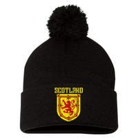 Scotland Vintage Scottish Flag Lion Scottish Pride Pom Pom 12in Knit Beanie