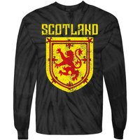 Scotland Vintage Scottish Flag Lion Scottish Pride Tie-Dye Long Sleeve Shirt