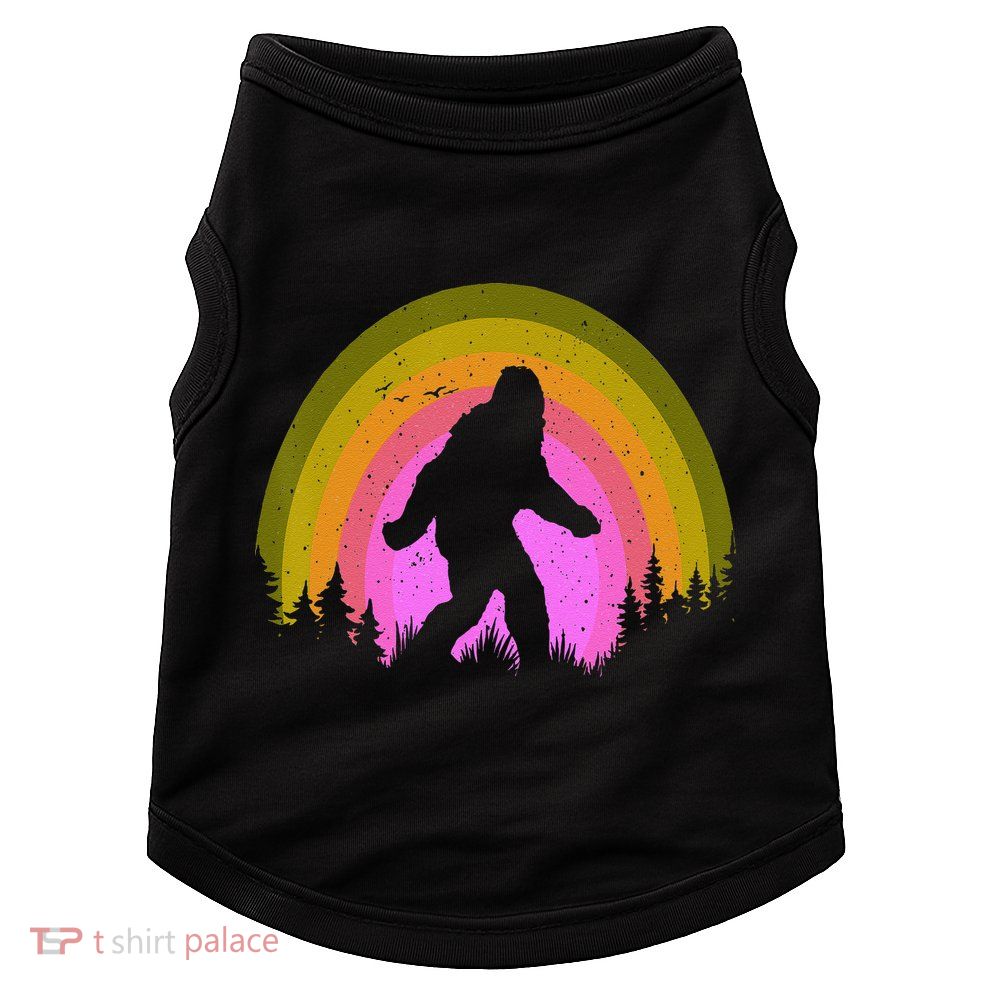 Sasquatch Vintage Sunset Bigfoot Retro Distressed 60sFunny Gift Doggie Tank