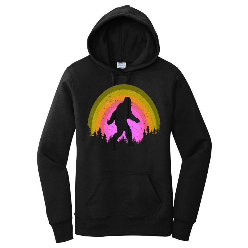 Sasquatch Vintage Sunset Bigfoot Retro Distressed 60sFunny Gift Women's Pullover Hoodie