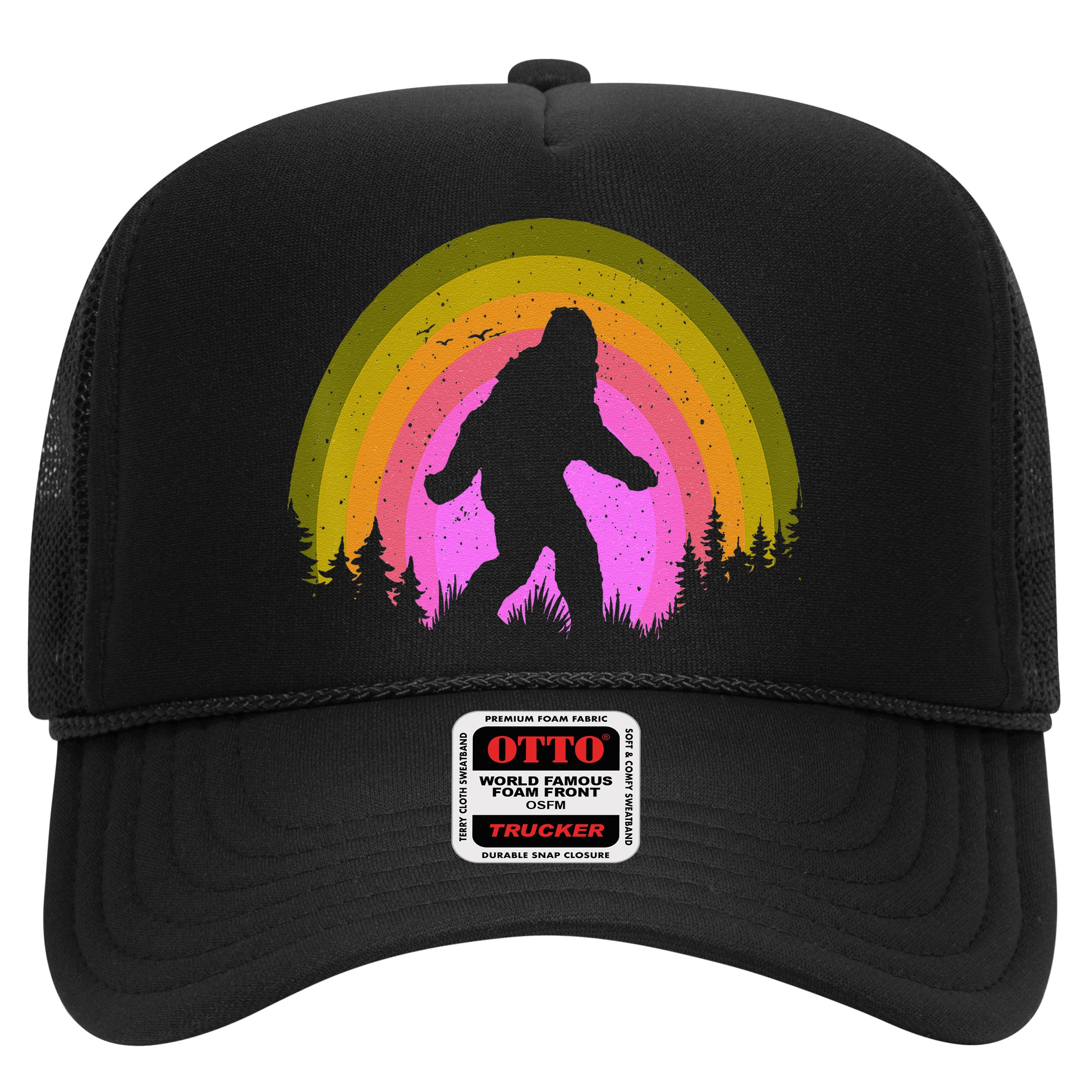 Sasquatch Vintage Sunset Bigfoot Retro Distressed 60sFunny Gift Hat