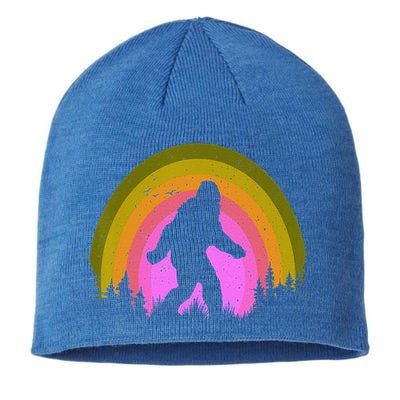 Sasquatch Vintage Sunset Bigfoot Retro Distressed 60sFunny Gift Sustainable Beanie