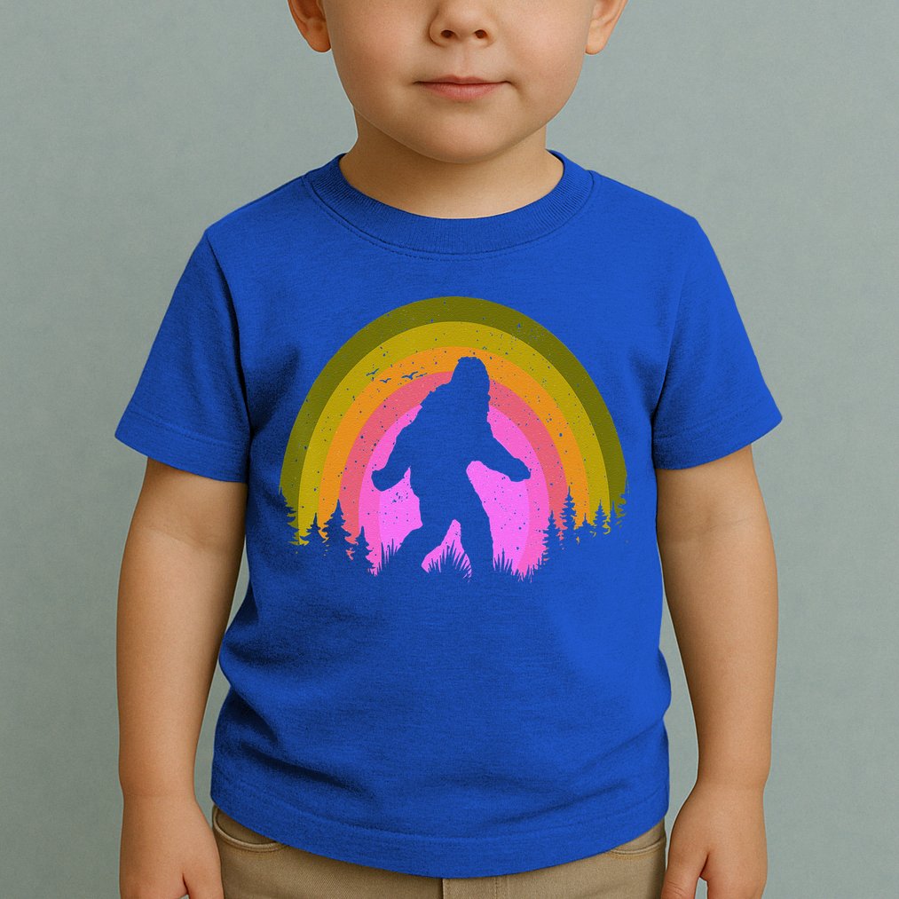 Sasquatch Vintage Sunset Bigfoot Retro Distressed 60sFunny Gift Toddler T-Shirt