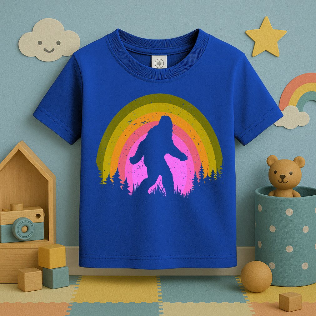 Sasquatch Vintage Sunset Bigfoot Retro Distressed 60sFunny Gift Toddler T-Shirt
