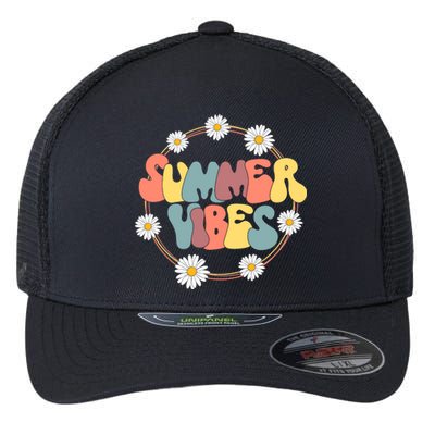 Summer Vibes Summer Vacation Beach Flexfit Unipanel Trucker Cap