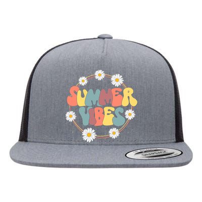 Summer Vibes Summer Vacation Beach Flat Bill Trucker Hat