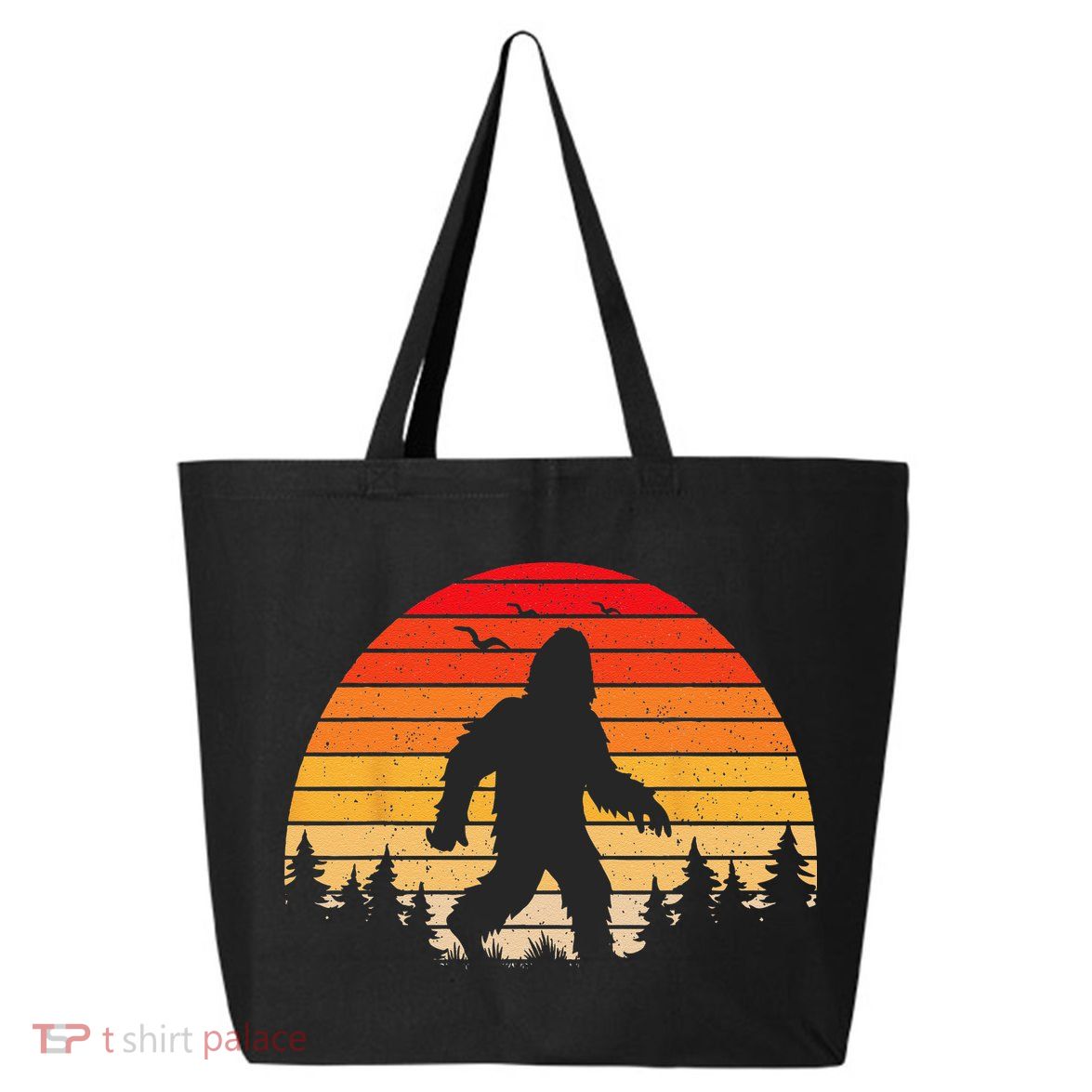 Sasquatch Vintage Sunset Bigfoot Retro Distressed 60sFunny Love 25L Jumbo Tote