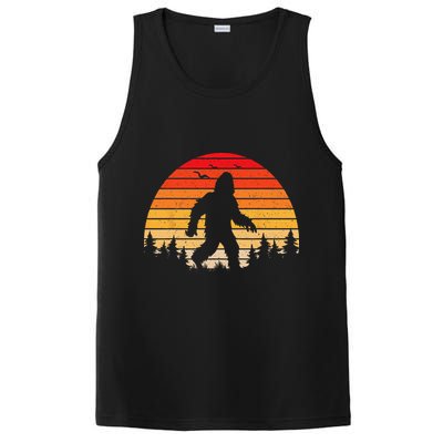 Sasquatch Vintage Sunset Bigfoot Retro Distressed 60sFunny Love PosiCharge Competitor Tank