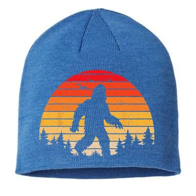Sasquatch Vintage Sunset Bigfoot Retro Distressed 60sFunny Love Sustainable Beanie