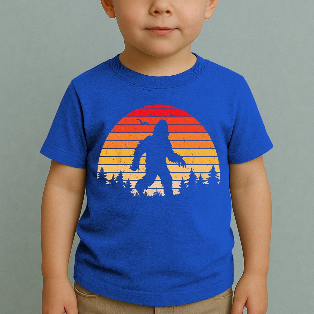 Sasquatch Vintage Sunset Bigfoot Retro Distressed 60sFunny Love Toddler T-Shirt