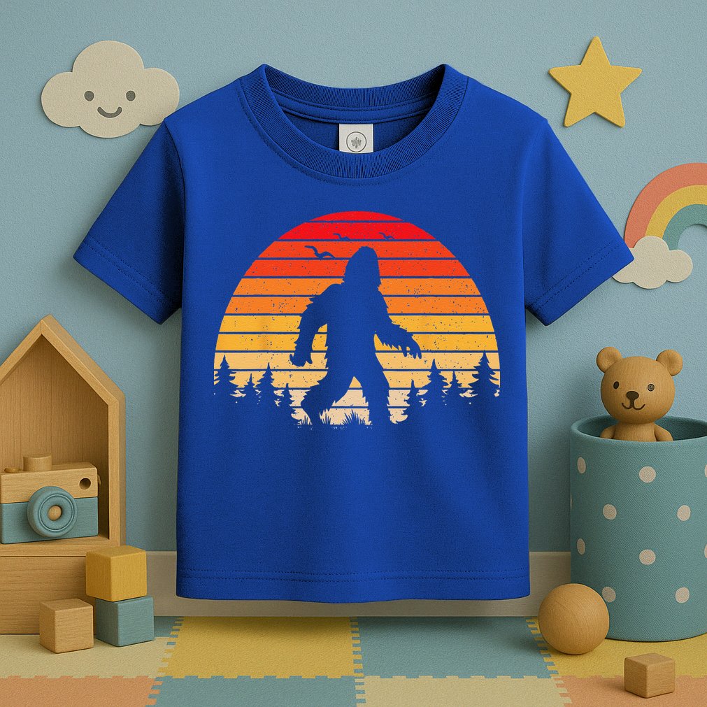 Sasquatch Vintage Sunset Bigfoot Retro Distressed 60sFunny Love Toddler T-Shirt