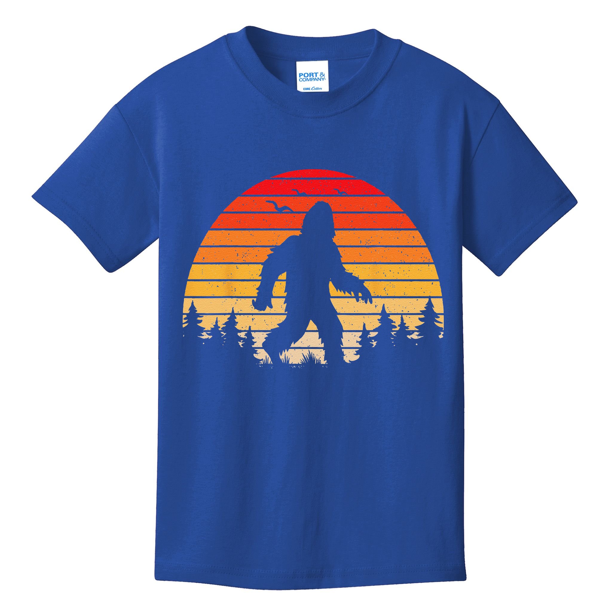 Sasquatch Vintage Sunset Bigfoot Retro Distressed 60sFunny Love Kids T-Shirt