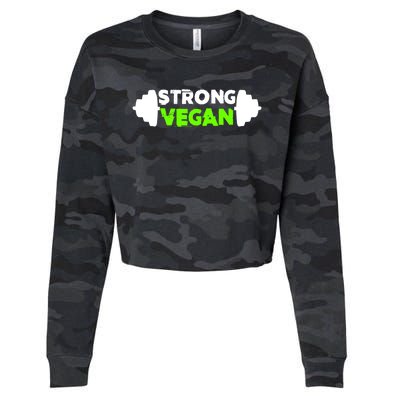 Strong Vegan Strong Gift Cool Gift Cropped Pullover Crew