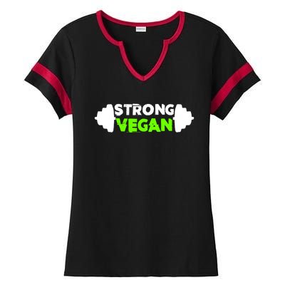 Strong Vegan Strong Gift Cool Gift Ladies Halftime Notch Neck Tee