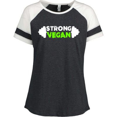 Strong Vegan Strong Gift Cool Gift Enza Ladies Jersey Colorblock Tee