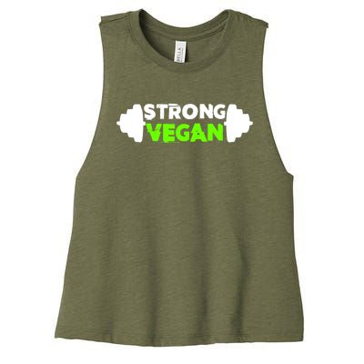 Strong Vegan Strong Gift Cool Gift Women's Racerback Cropped Tank